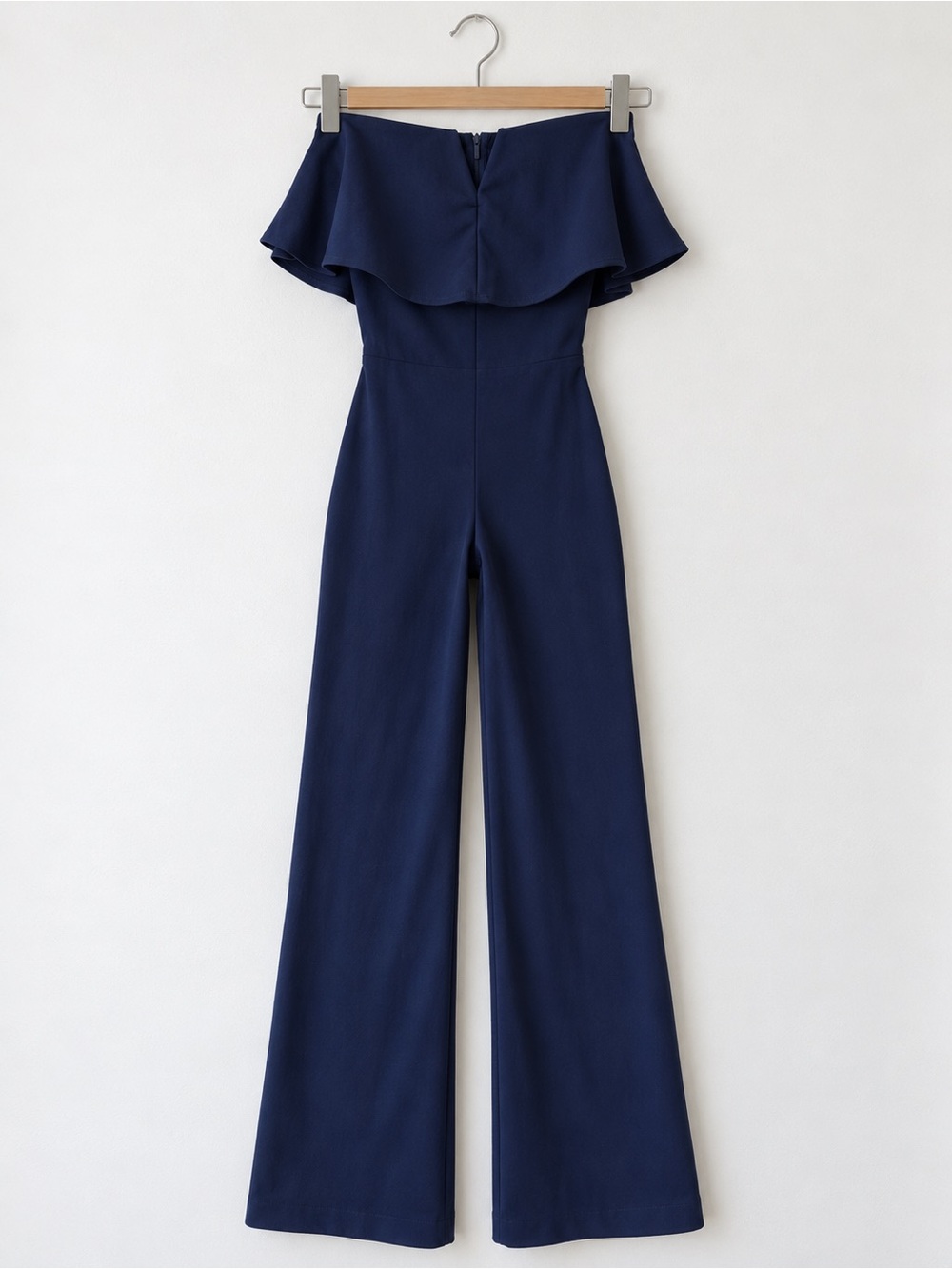 Lulu's Navy Strapless Wide-Leg Jumpsuit